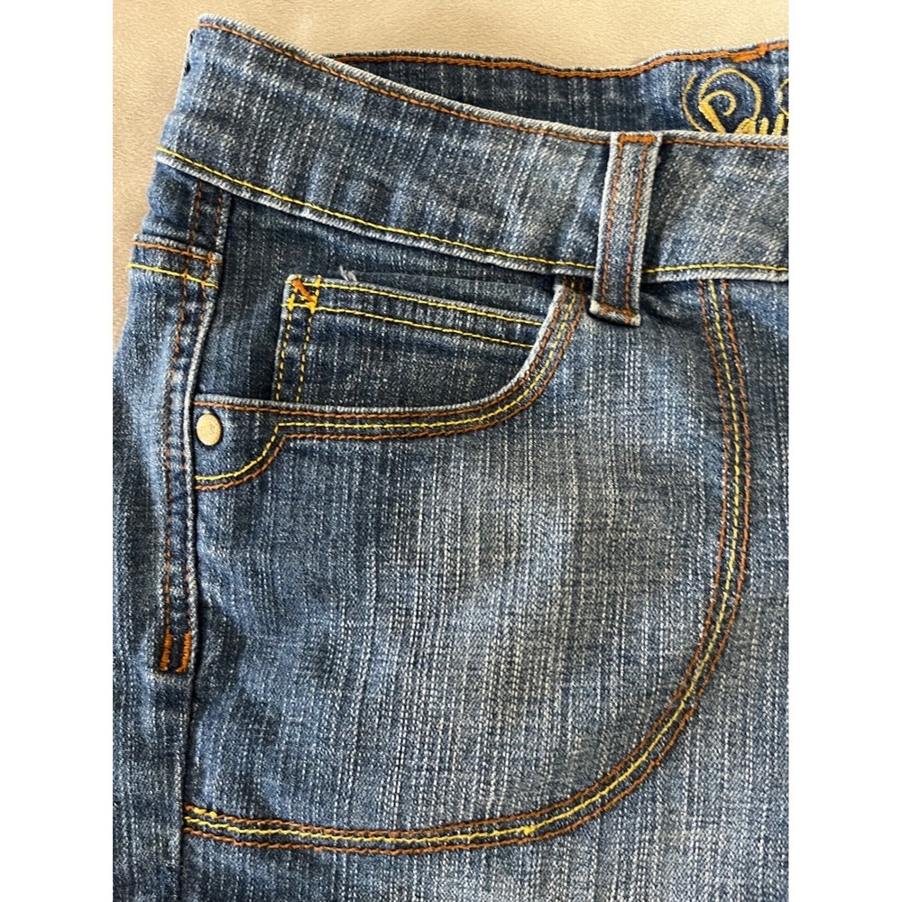 Southpole Denim Shorts Medium Wash Embroidered Floral Logo Y2K Size 11 - Picture 10 of 11